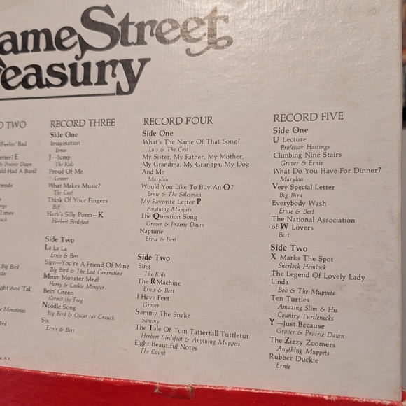 Vintage Sesame Street Treasury 1980 Vinyl Record Boxed Set Of 5- Untested - Picture 4 of 4